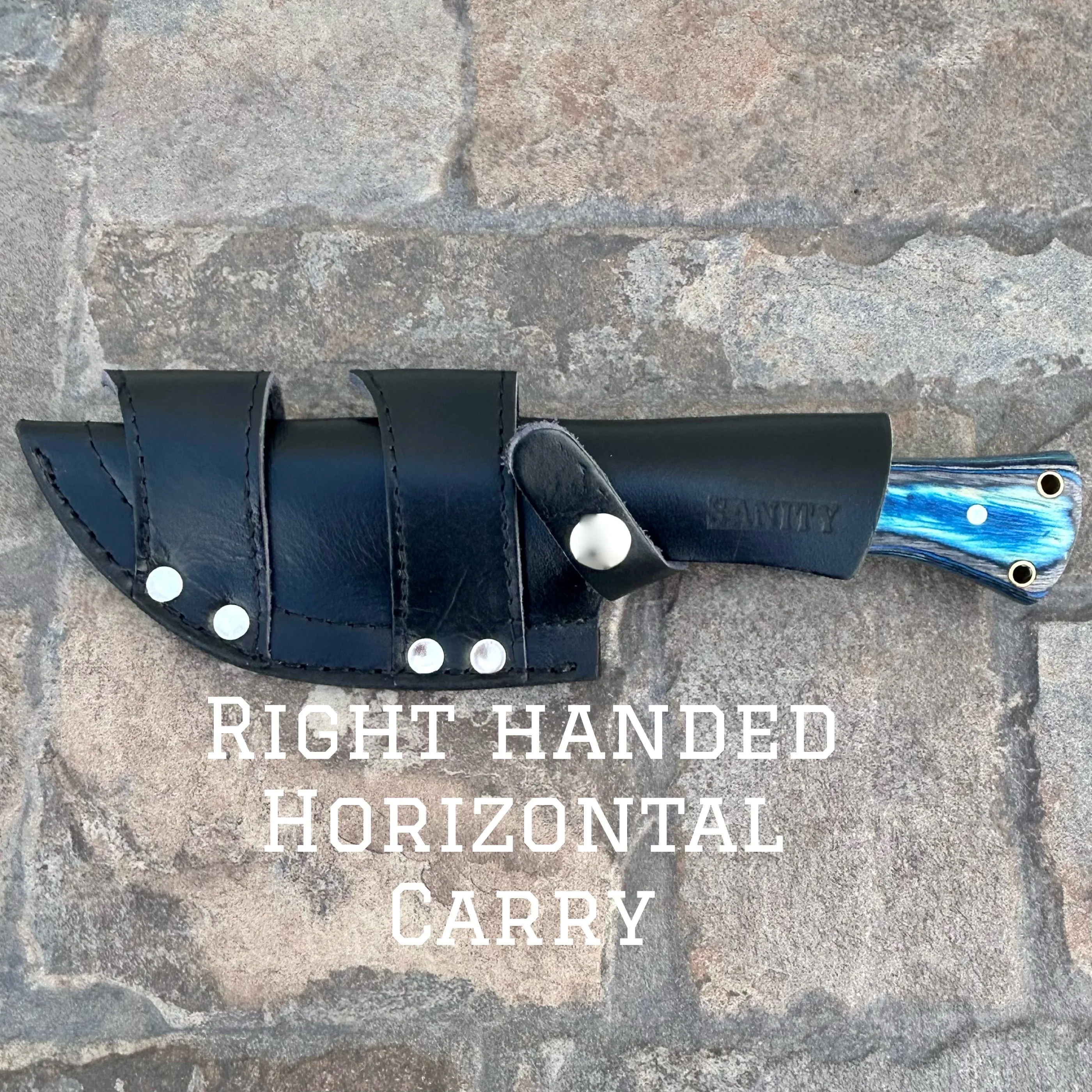 10” Rough Rider Series - Navy - Blue & Black Wood - D2 Steel - Horizontal & Vertical Carry - CUS48