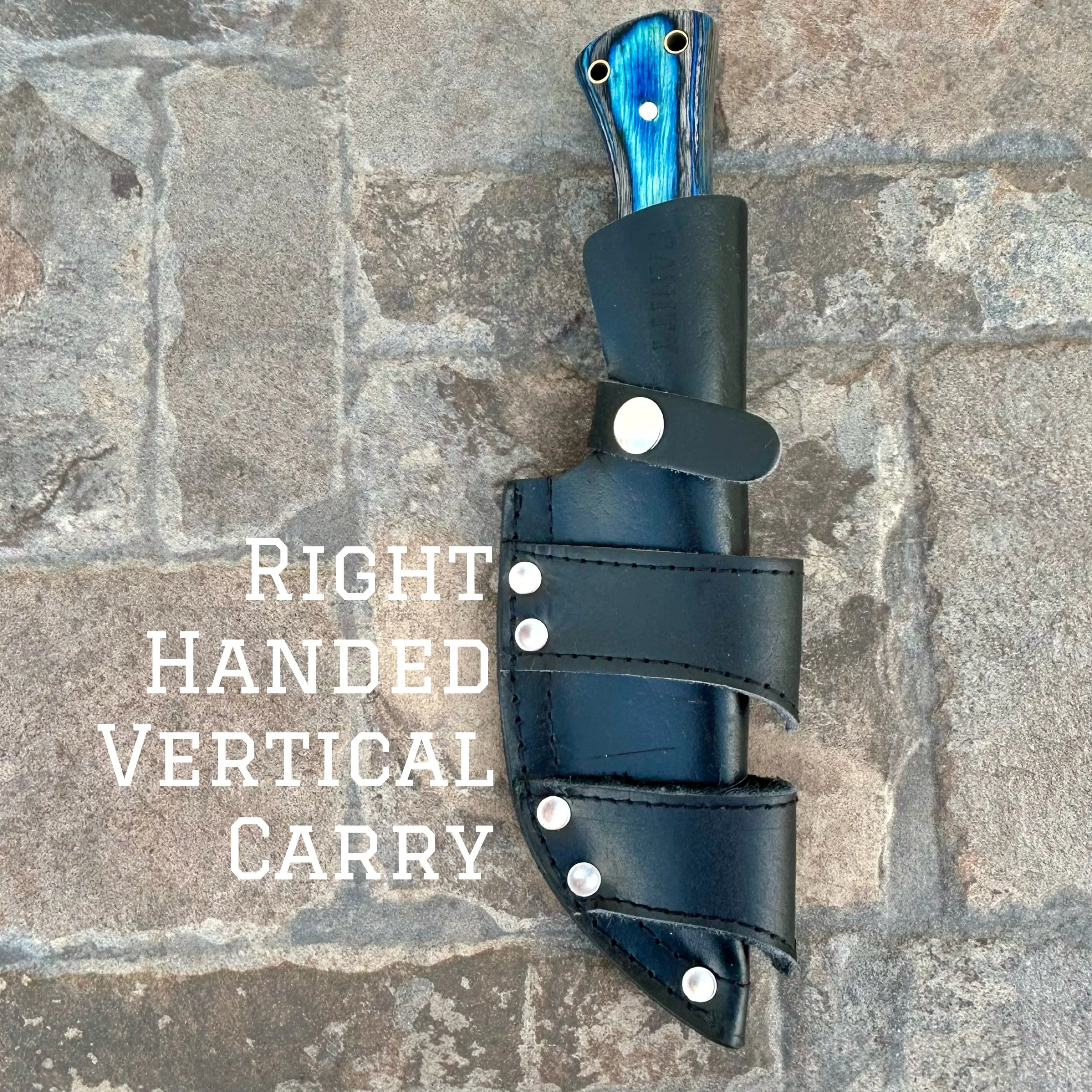 10” Rough Rider Series - Navy - Blue & Black Wood - D2 Steel - Horizontal & Vertical Carry - CUS48