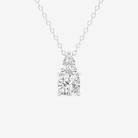 1.0 TCW Cushion & Pear Moissanite Diamond Two Stone Necklace