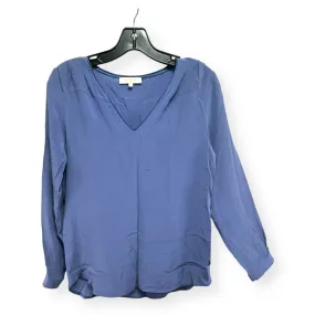 100% Silk Blue Blouse Long Sleeve Lenny B., Size S