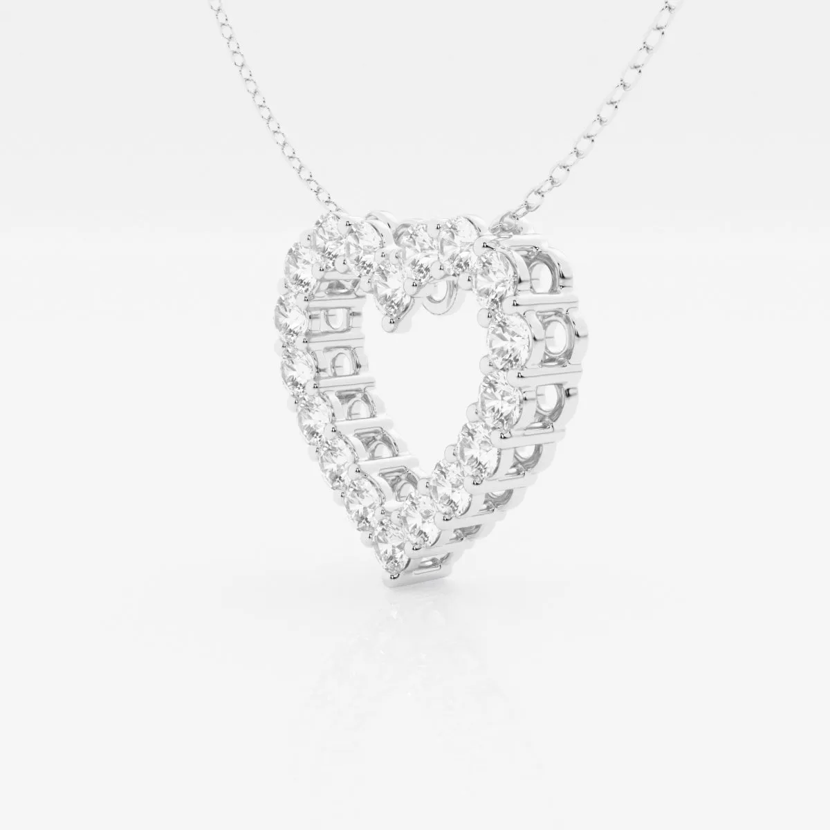 1.50 TCW Round Moissanite Diamond Heart Pandant Necklace