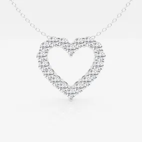 1.50 TCW Round Moissanite Diamond Heart Pandant Necklace