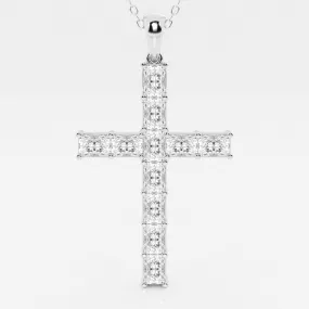 2.06 TCW Radiant Moissanite Diamond Cross Necklace