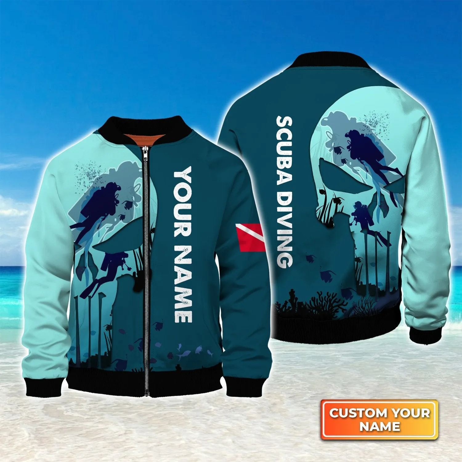 3D All Over Print Scuba Diving Skull Reaper Personalized 3D Hoodie Zip Hoodie Polo Shirt