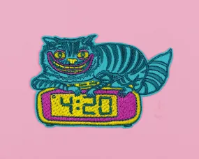 4:20 Cat Embroidered Patch