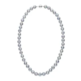 8.5-9.0 mm 18 Inch Silver Blue Akoya Baroque Pearl Necklace