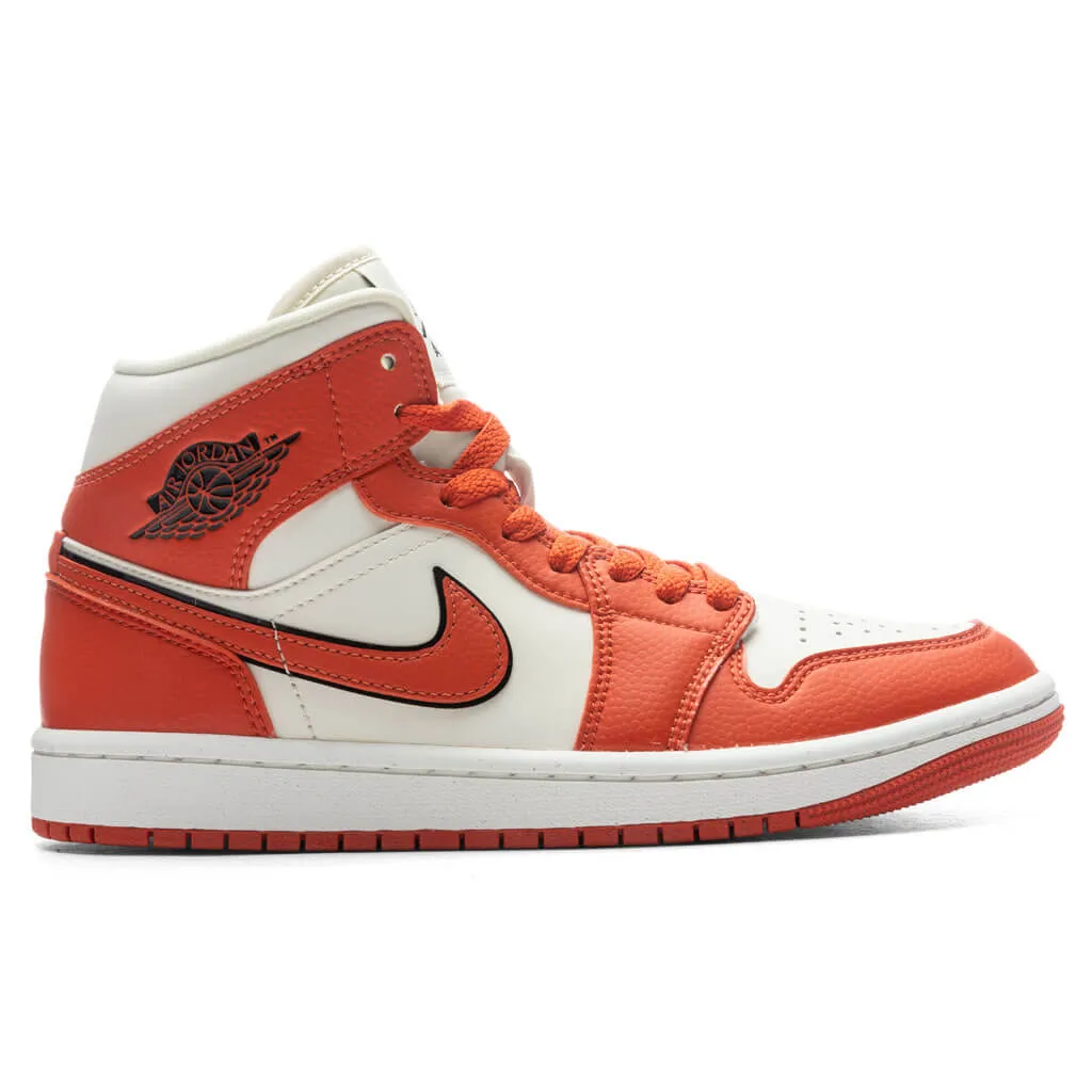 Air Jordan 1 Mid Women's - Coconut Milk/Sport Spice/Black