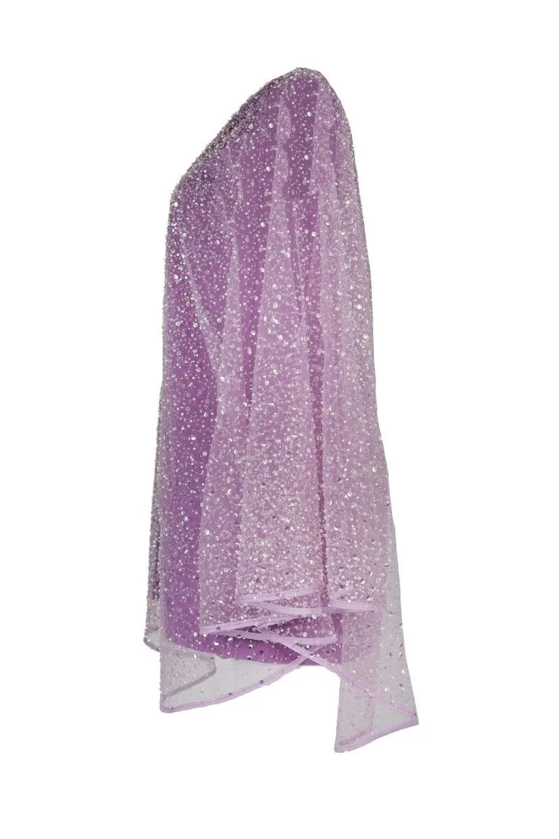 AMETHYST ONE SHOULDER SEQUINED MINI DRESS