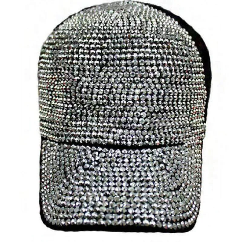 Angora and Wool Fabric BLING All Studs Cap Black