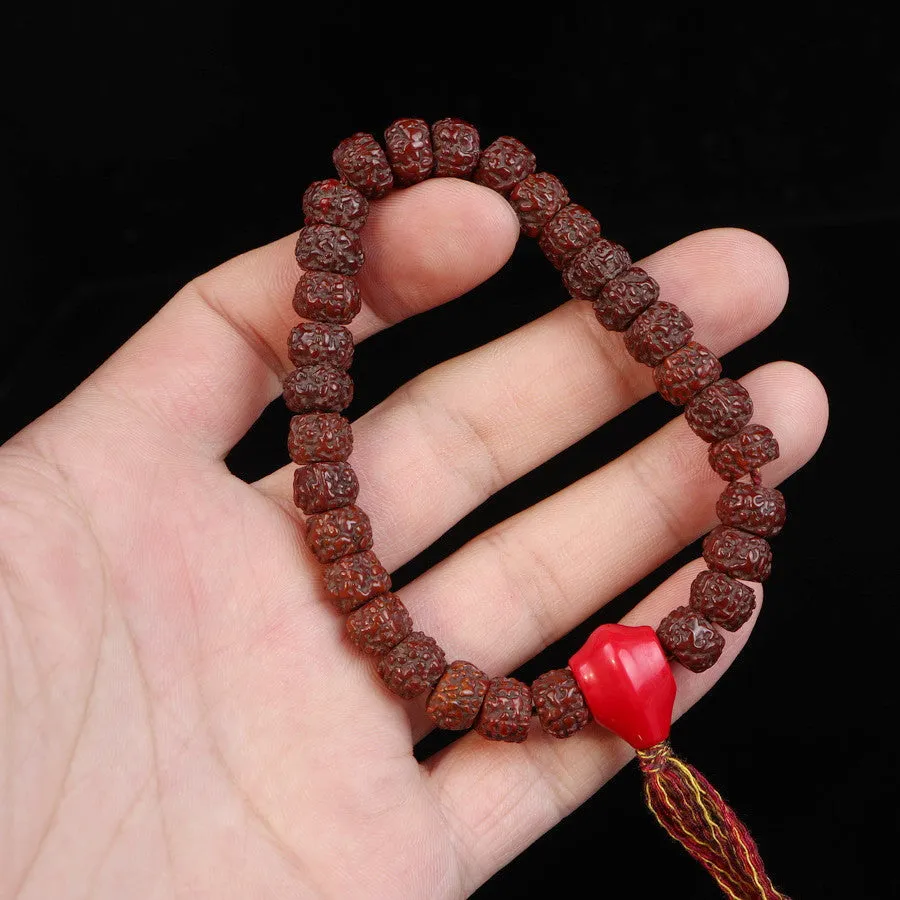 Antique Tibetan Rudraksha Wrist Mala