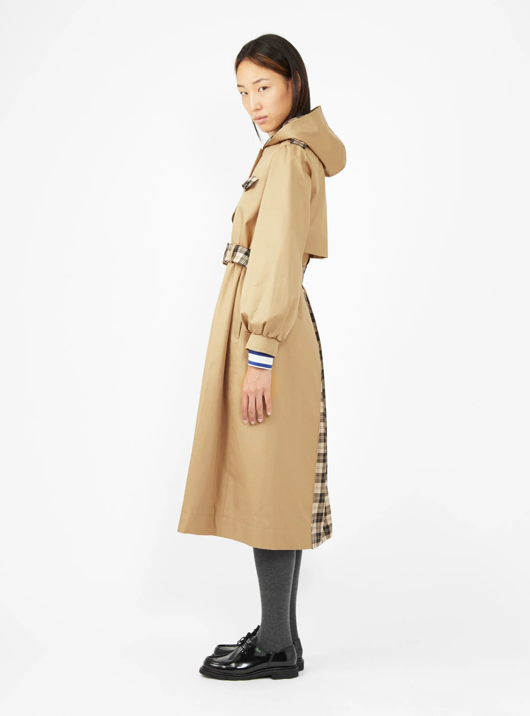 Aspen Trench Coat Camel & Black