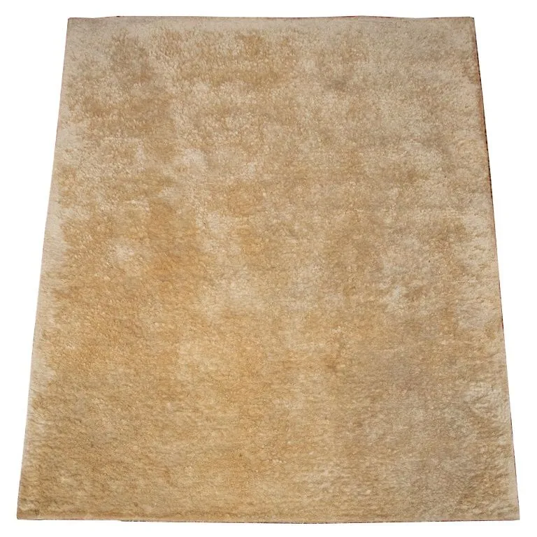 Beige Shag Cotton Rug, 5' 2" L x 6" W