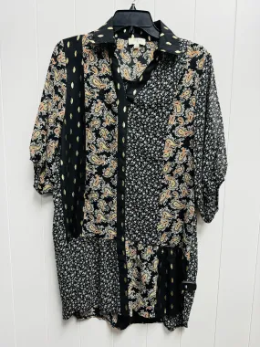 Black & Orange Blouse Long Sleeve Umgee, Size S