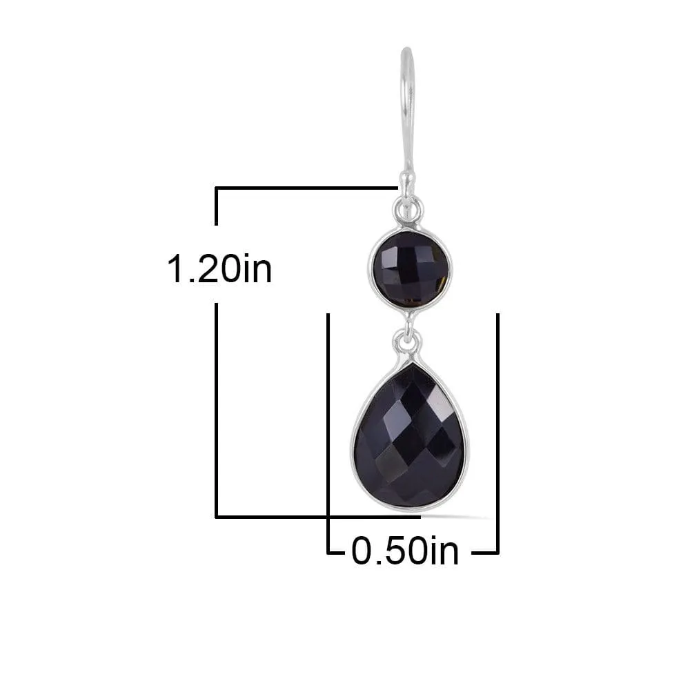 Black Onyx Earring, Sterling Silver Earring, Dangel Earring, Daily Wear Earring, Black Onyx Gemstone Earring Gift For Women's