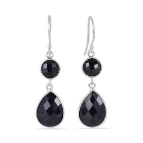 Black Onyx Earring, Sterling Silver Earring, Dangel Earring, Daily Wear Earring, Black Onyx Gemstone Earring Gift For Women's