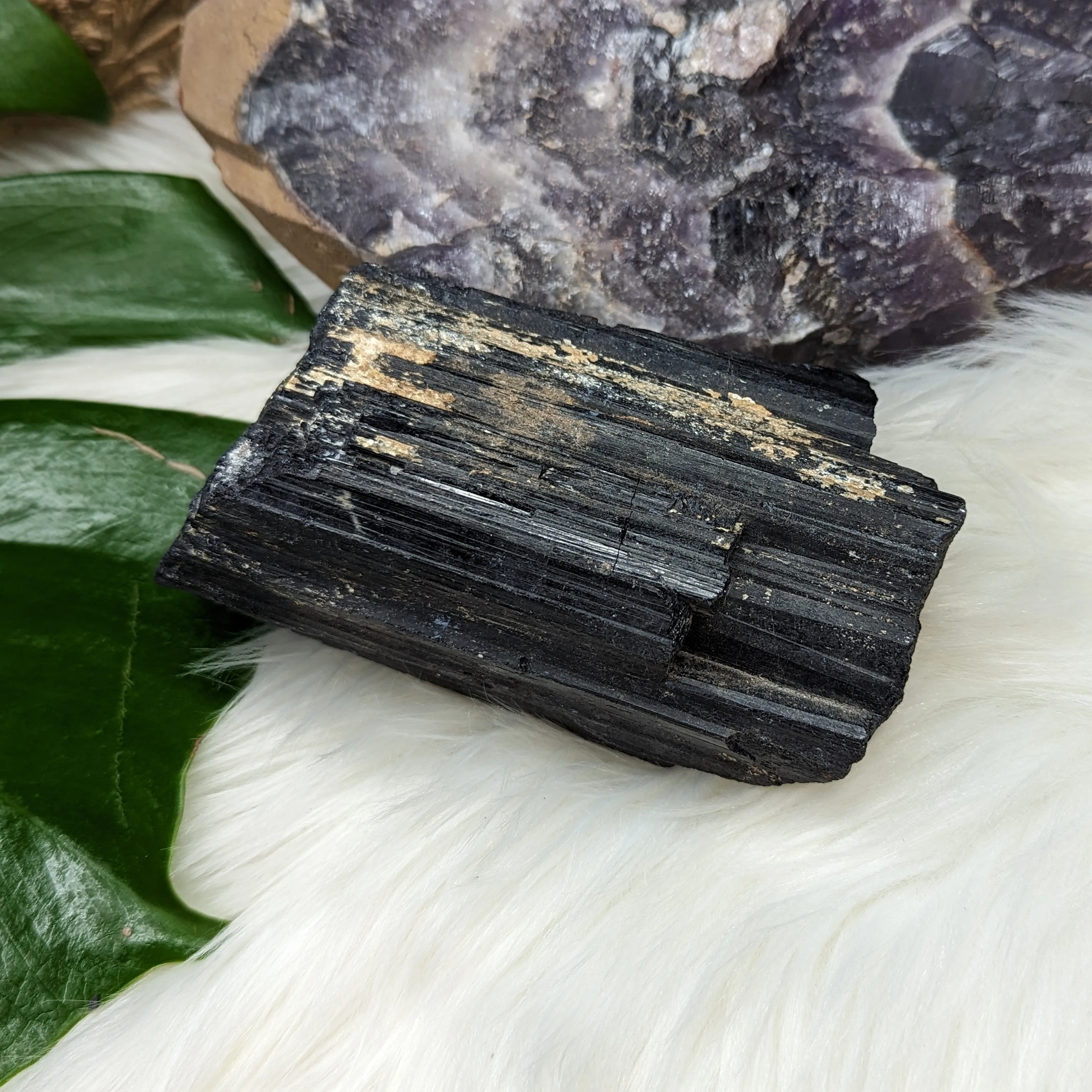 Black Tourmaline Natural Specimen- Chunk of Protective Energy~