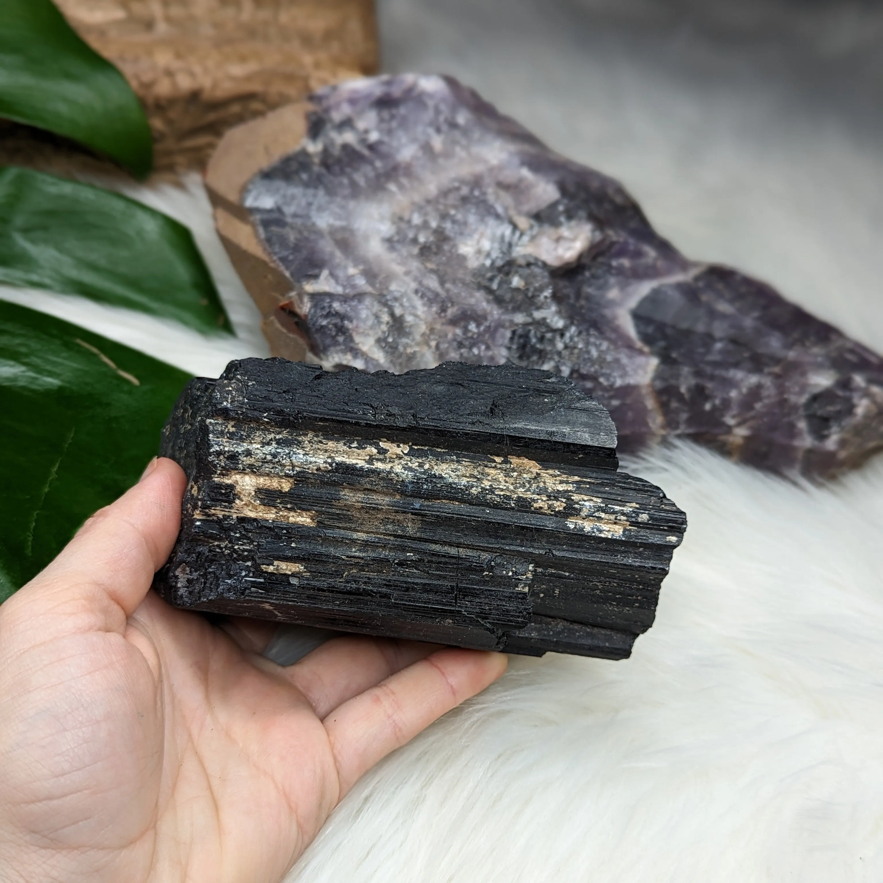 Black Tourmaline Natural Specimen- Chunk of Protective Energy~