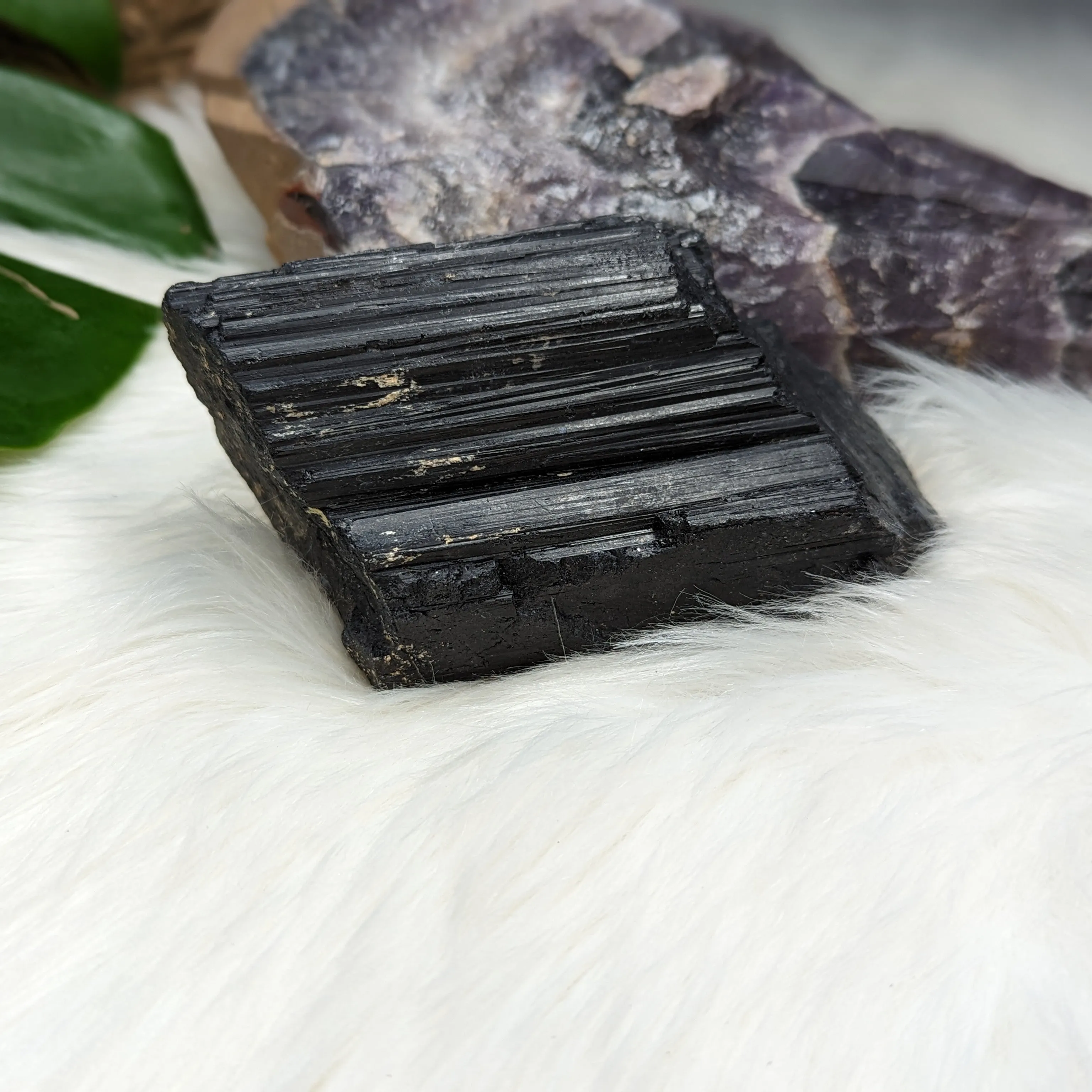 Black Tourmaline Natural Specimen- Chunk of Protective Energy~