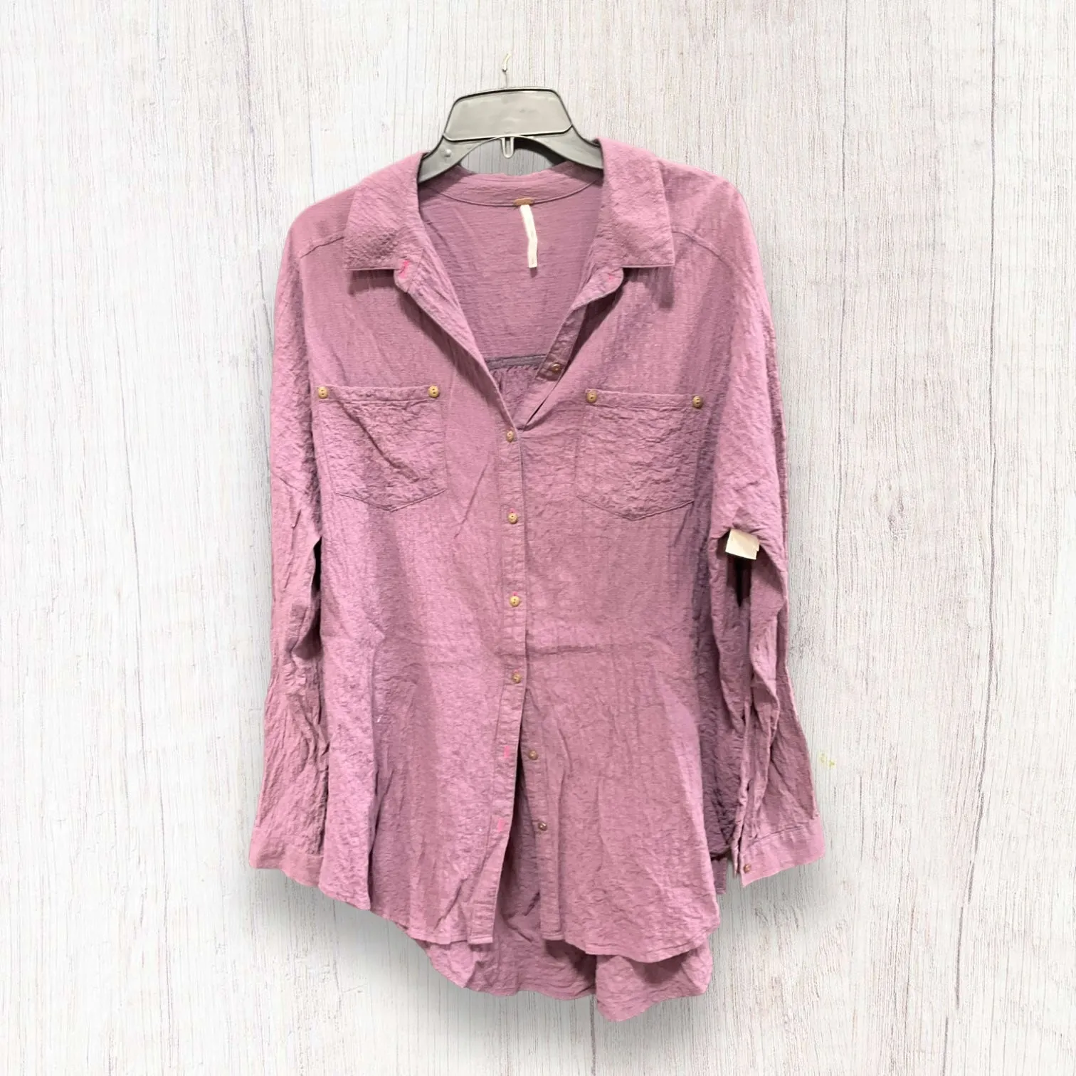 Blouse 3/4 Sleeve By Free People In Purple, Size: S