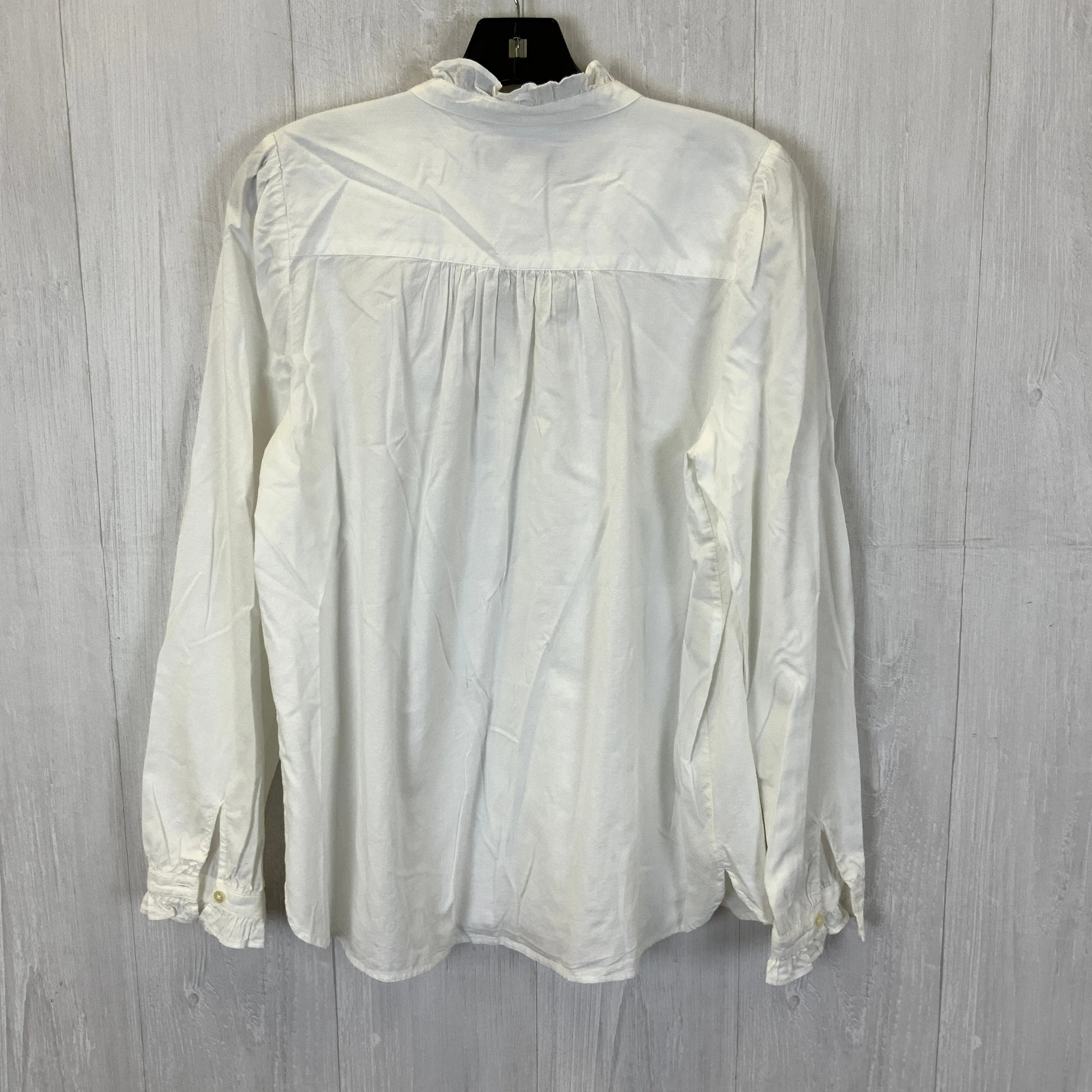 Blouse Long Sleeve By Loft In White, Size: M