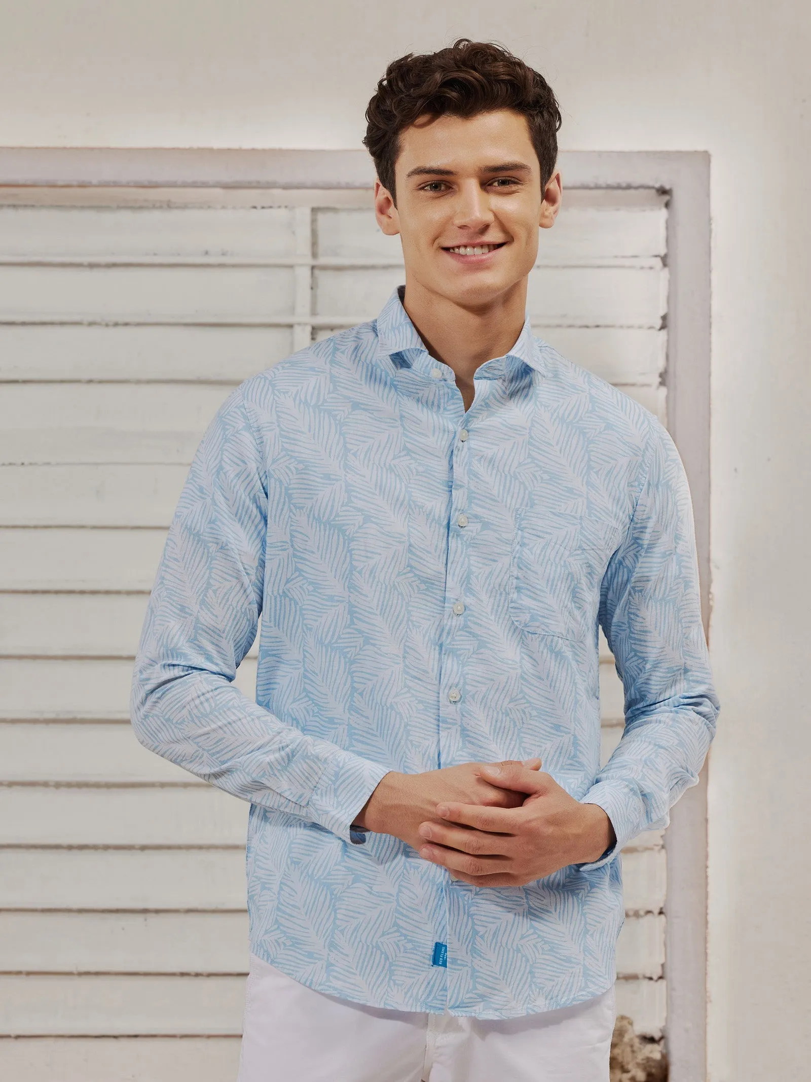 Blue Printed Shirt