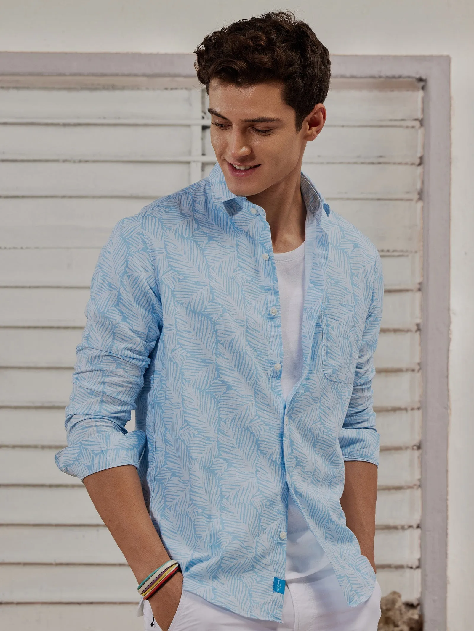 Blue Printed Shirt