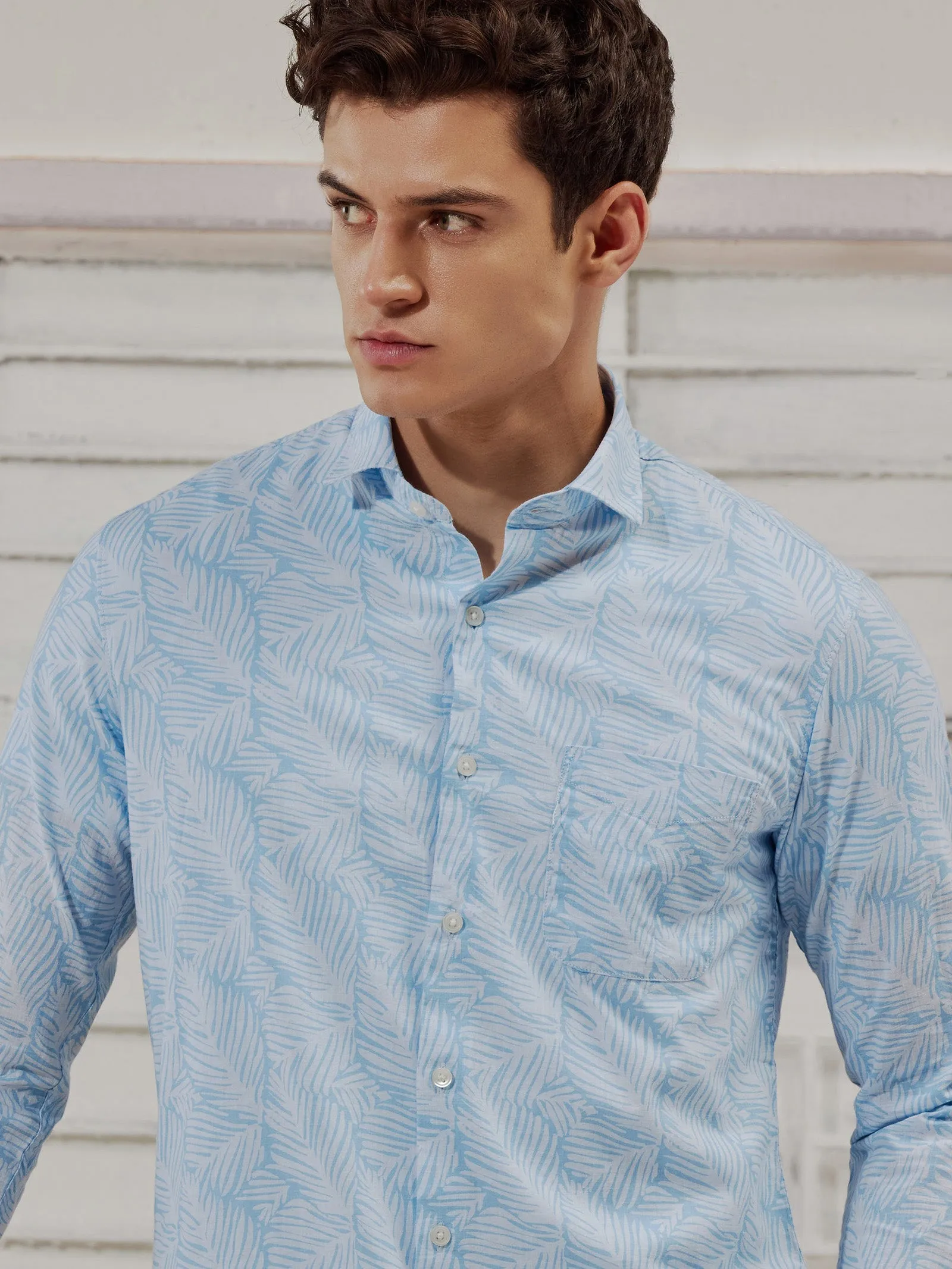 Blue Printed Shirt