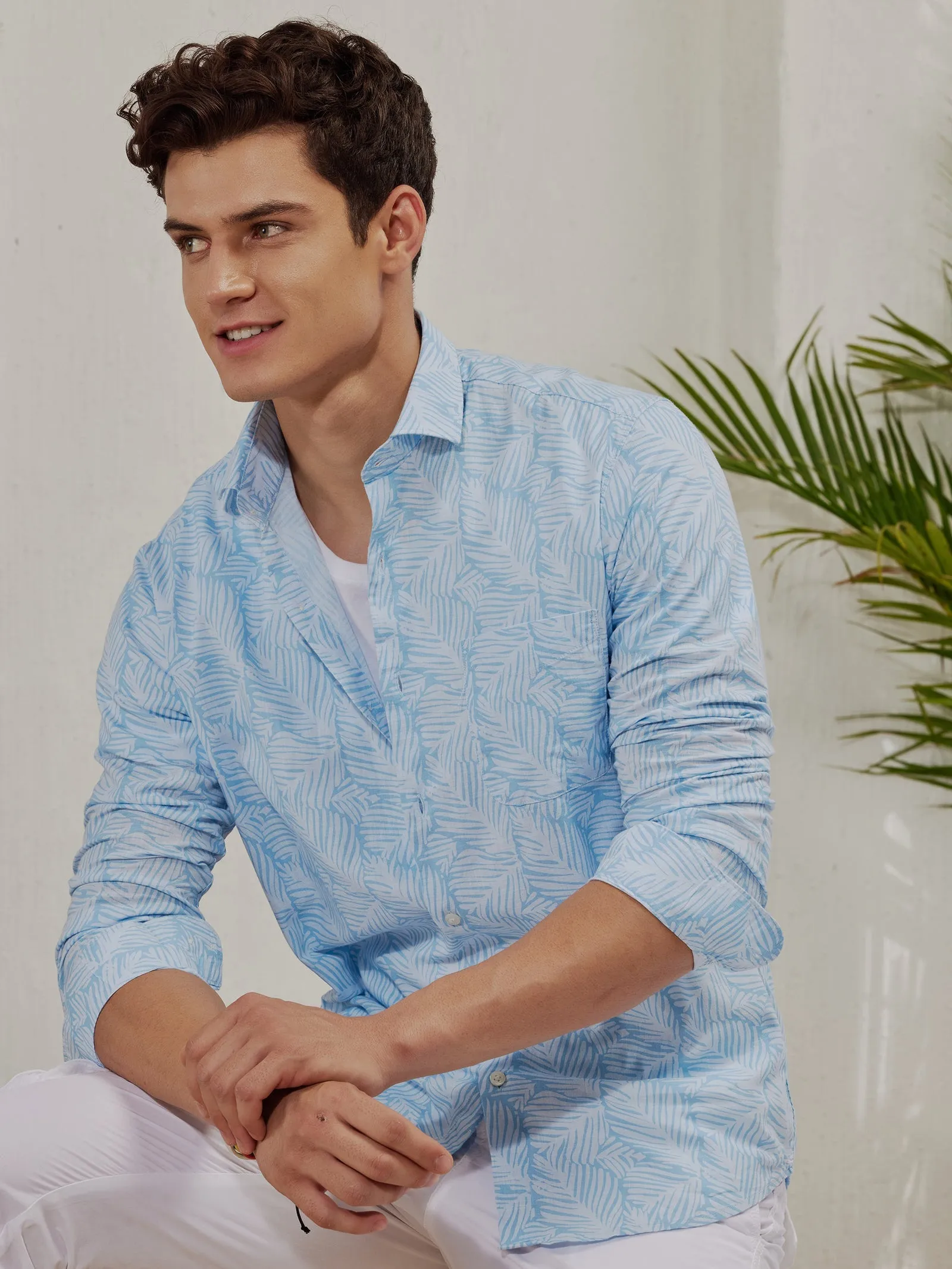 Blue Printed Shirt