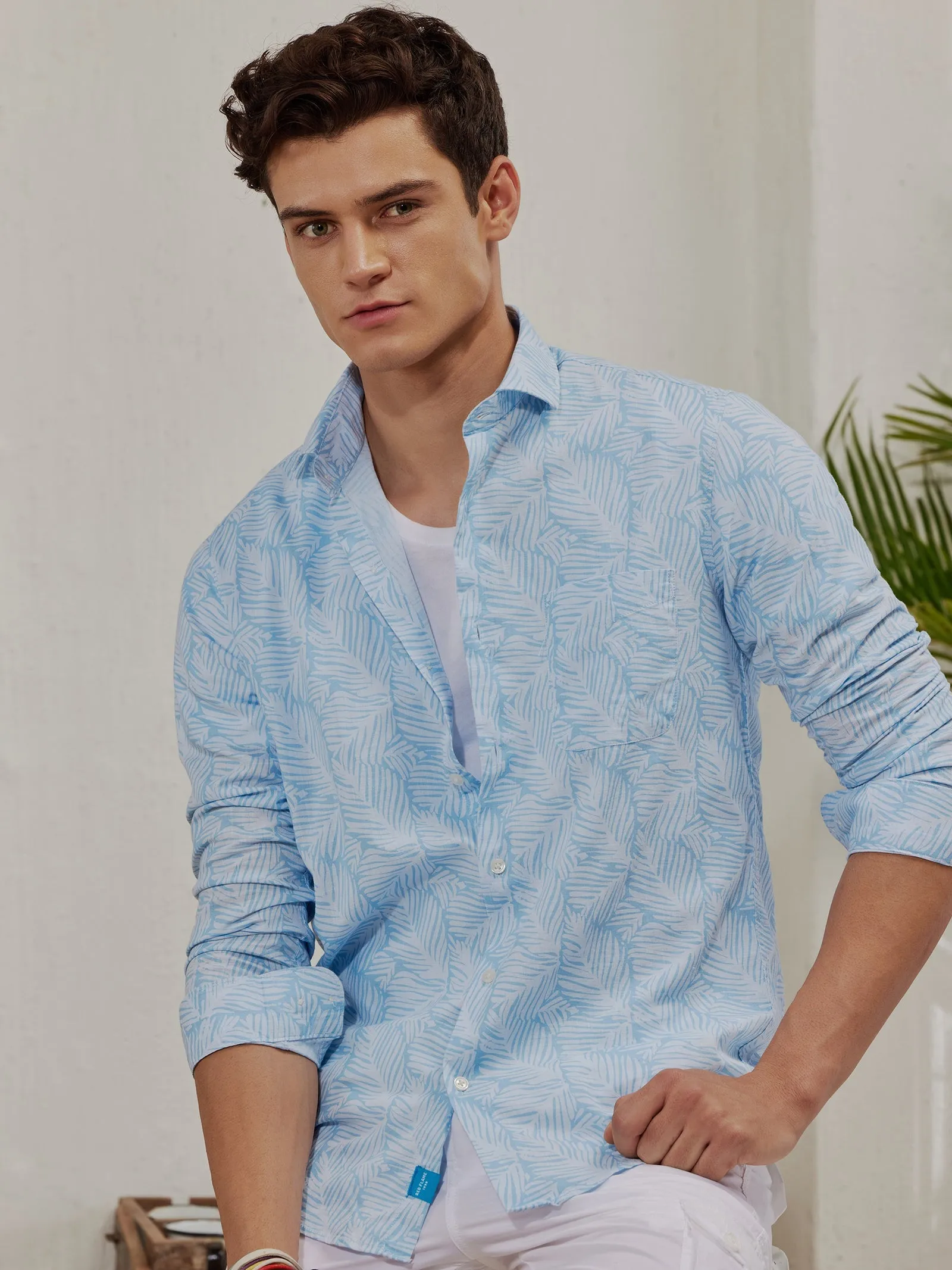 Blue Printed Shirt