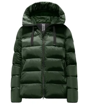 Bomboogie women's short down jacket with hood Rome GW6012TDLC3 307 forest green