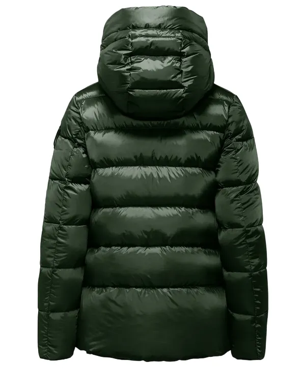 Bomboogie women's short down jacket with hood Rome GW6012TDLC3 307 forest green