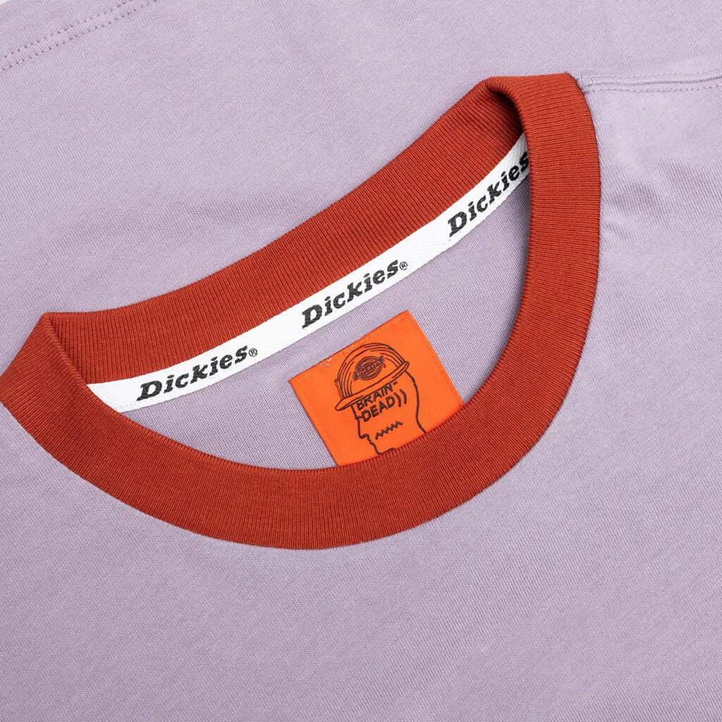 Brain Dead x Dickies Hard Hat Embroidered Ringer T-Shirt - Purple Ash