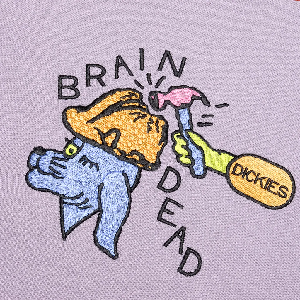 Brain Dead x Dickies Hard Hat Embroidered Ringer T-Shirt - Purple Ash