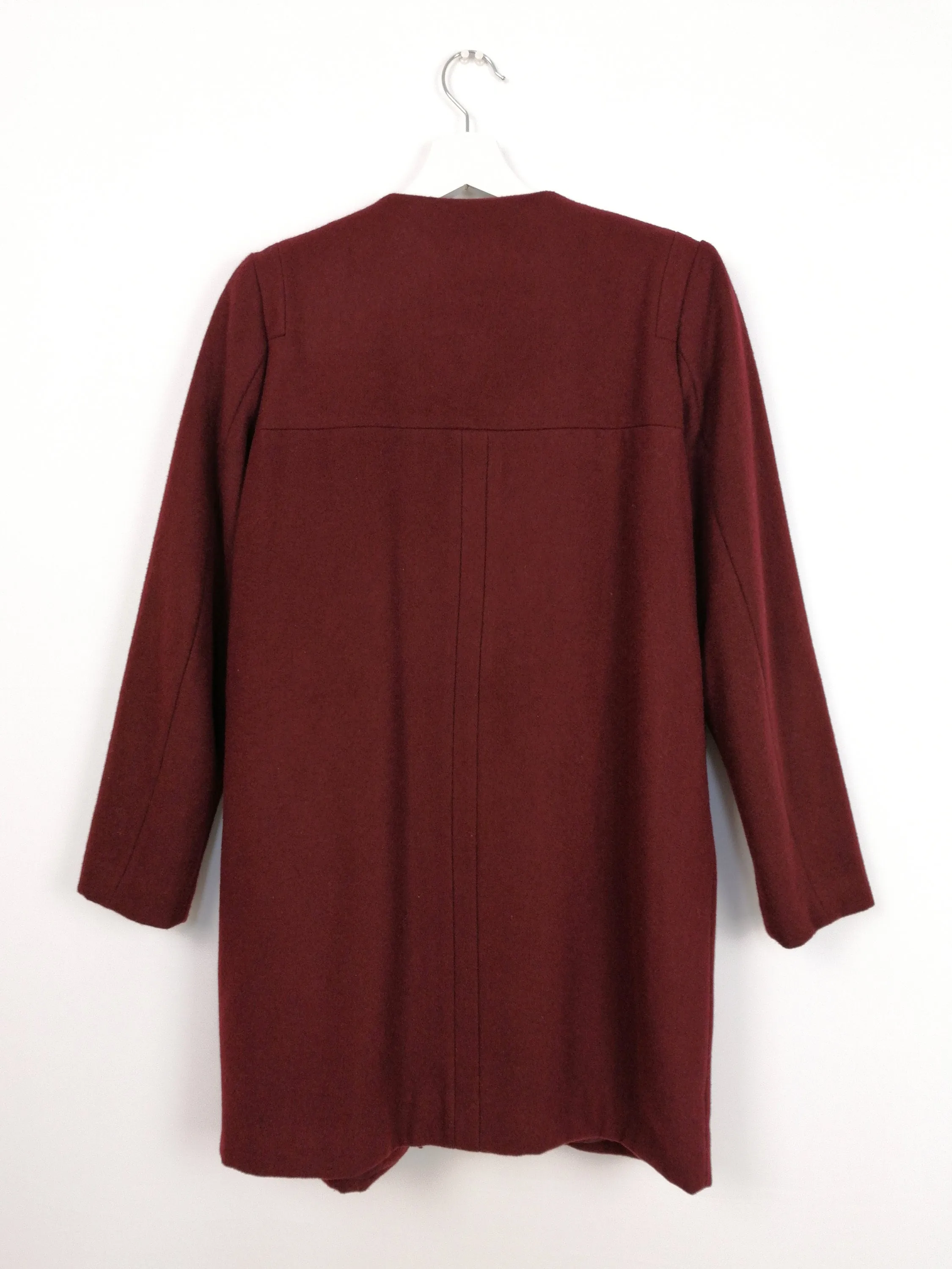 Burgundy Wool Coat - size S