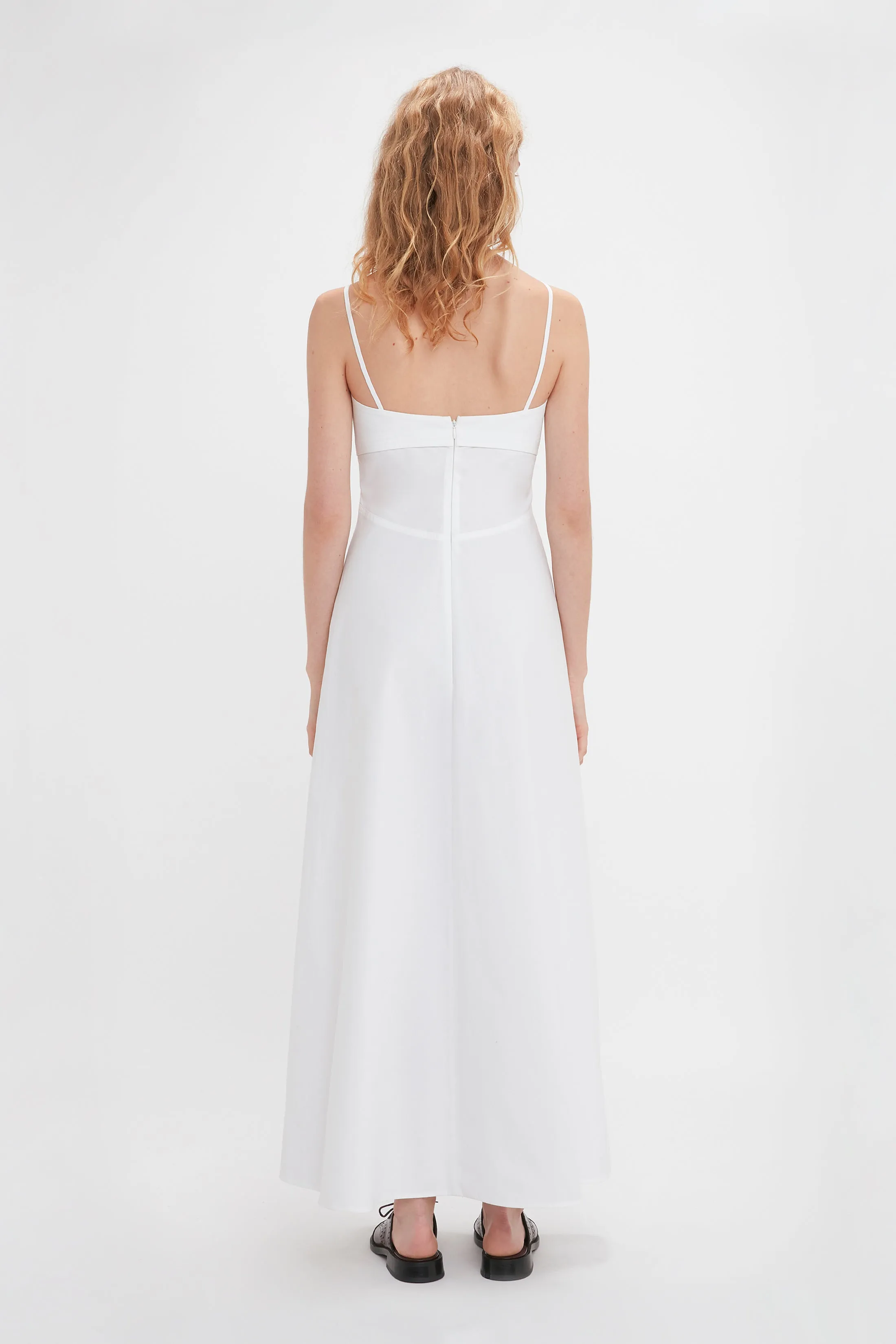 Cami Fit And Flare Midi In White