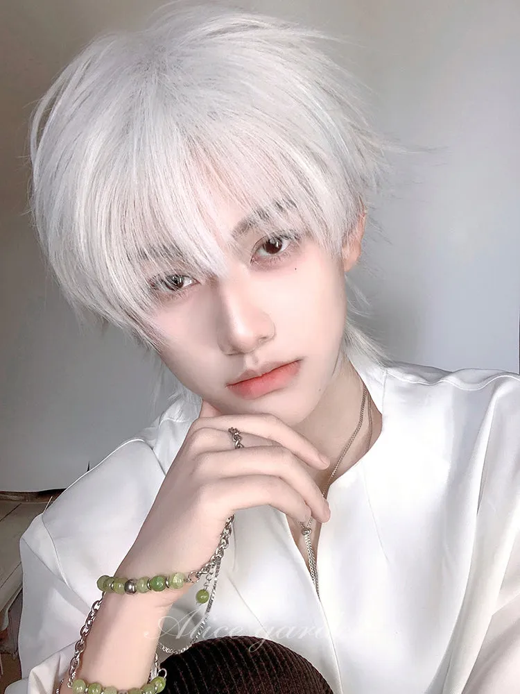 Casual Series Short White Ikemen Wig ON997