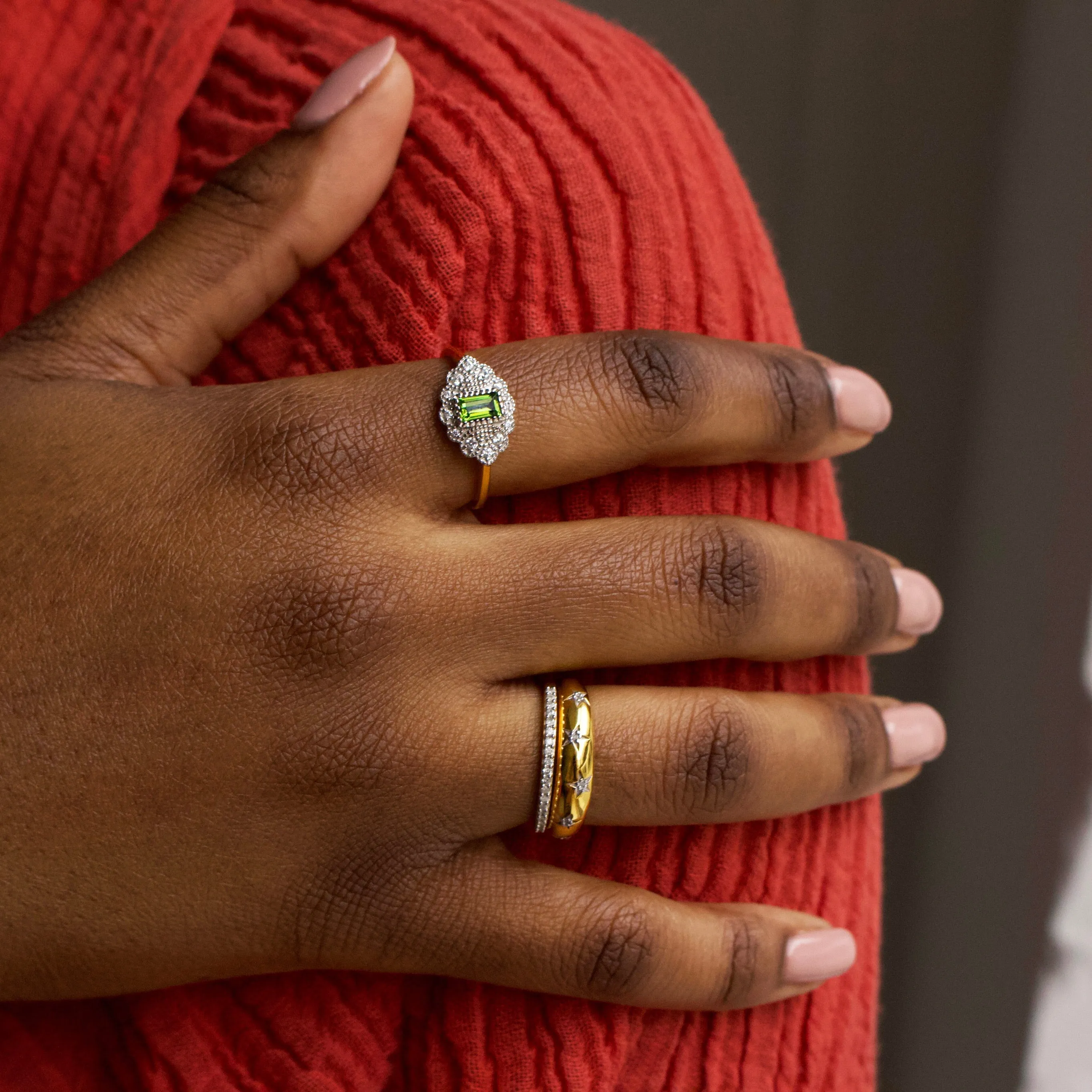 Celestial Fern Green Topaz Vintage Ring