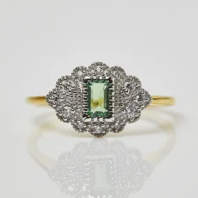 Celestial Fern Green Topaz Vintage Ring