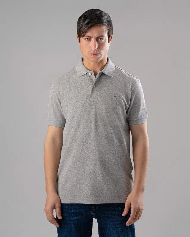 CLASSIC FIT PIQUE POLO SHIRT - Dark Chinée