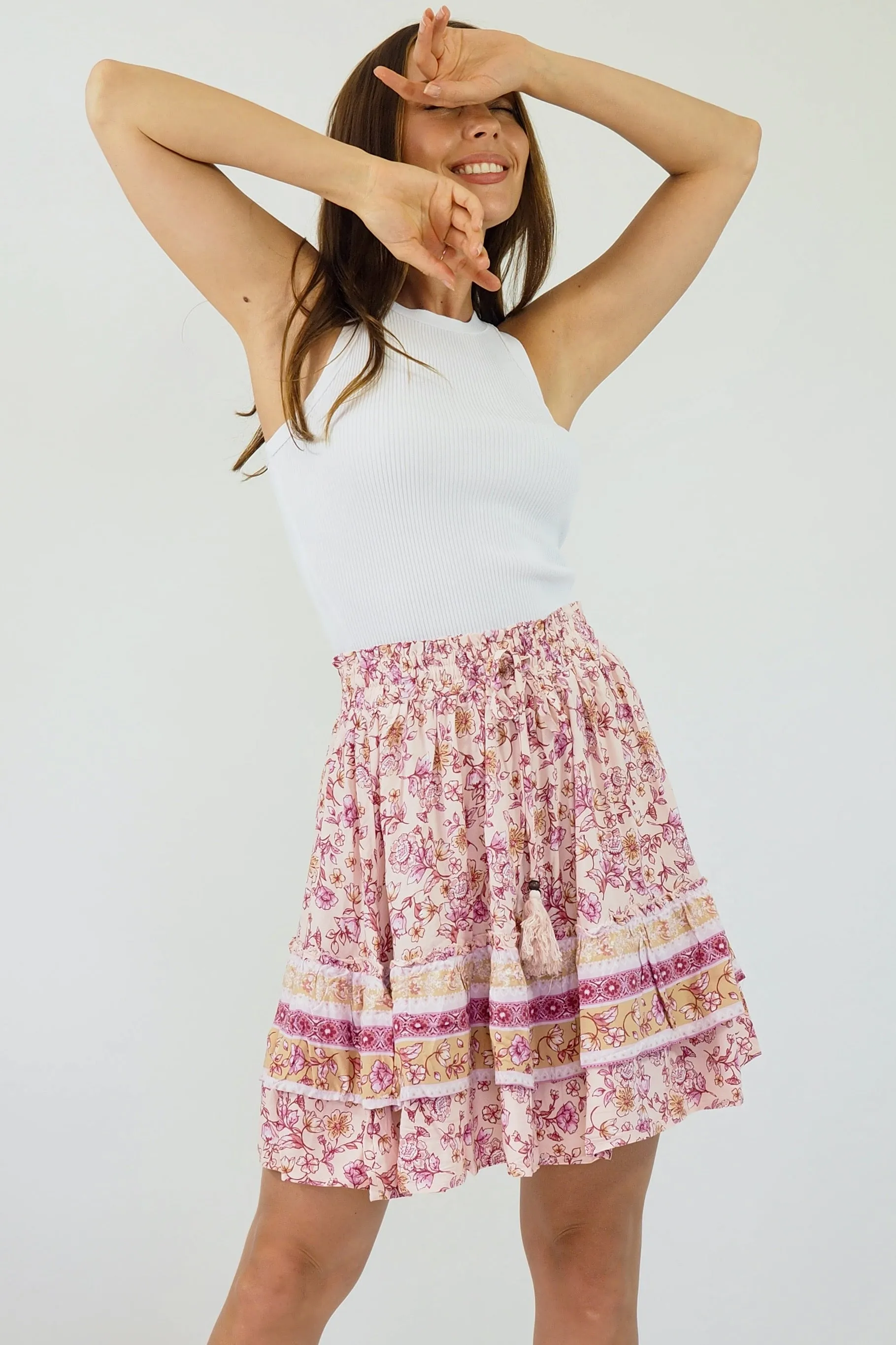 Delphine Skirt- Pink/Yellow