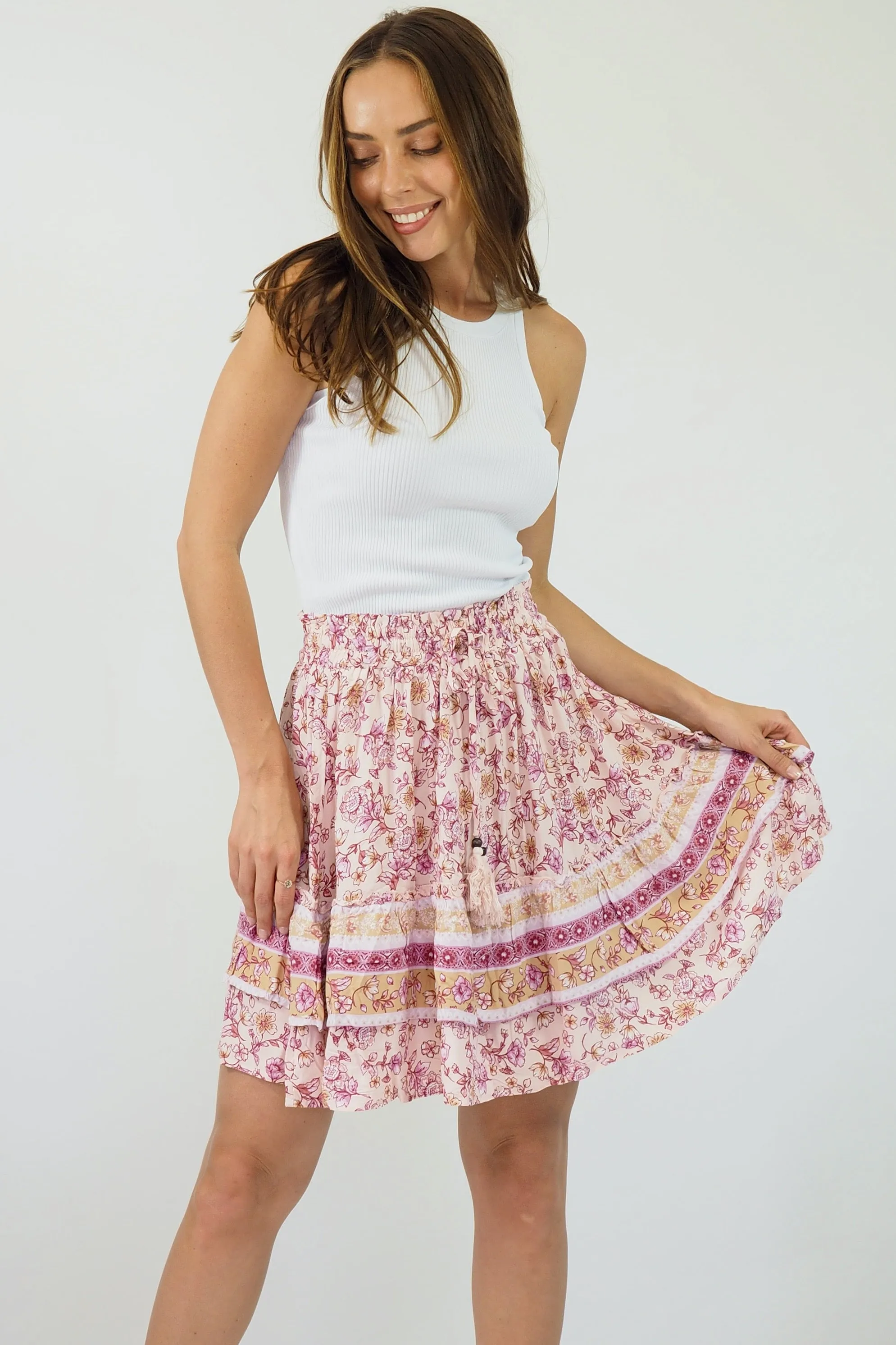 Delphine Skirt- Pink/Yellow