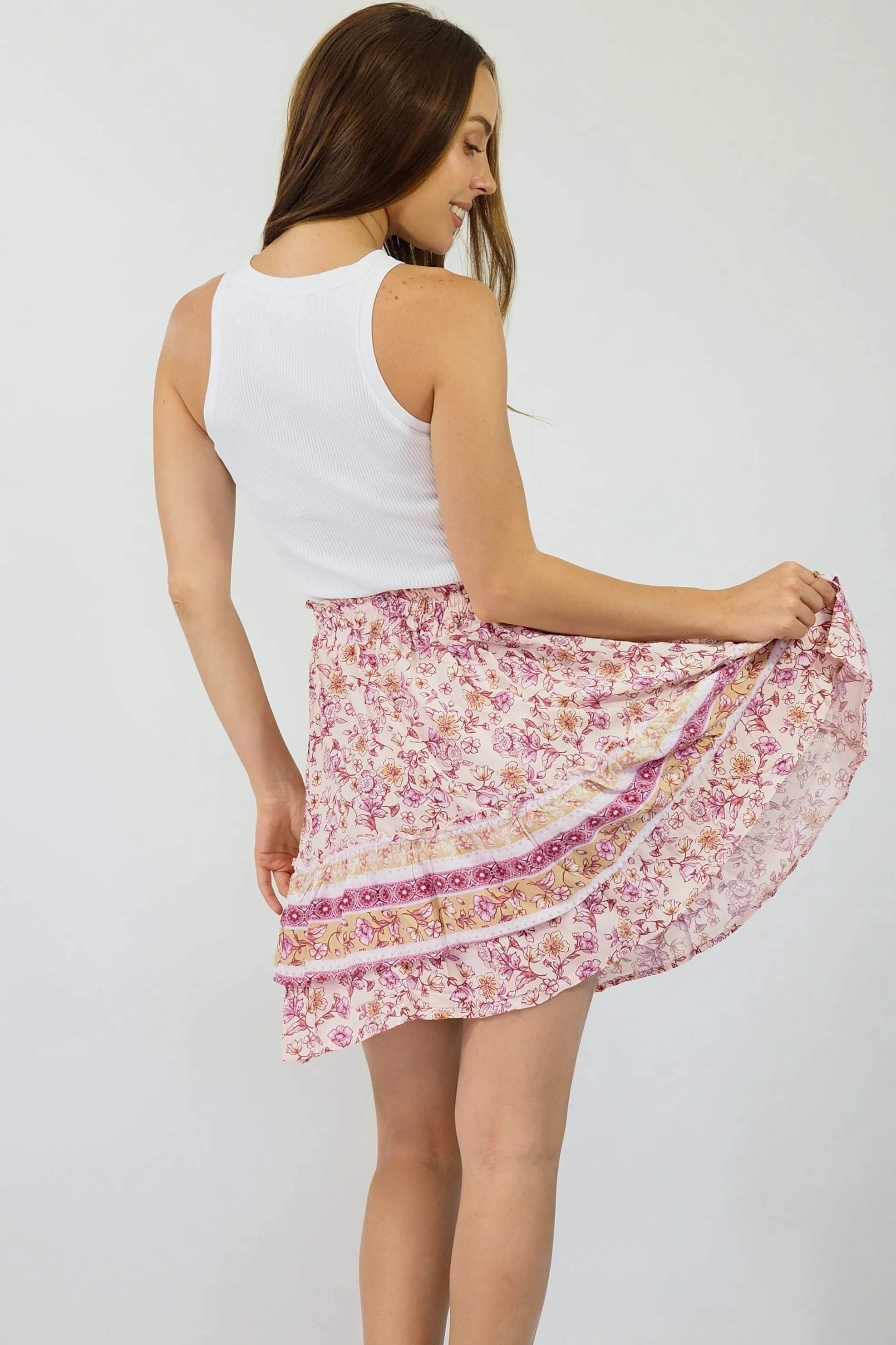 Delphine Skirt- Pink/Yellow