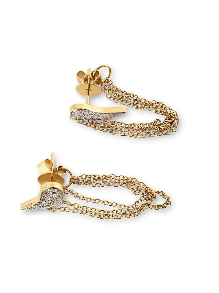 Drip Drop - Earrings in 18 karat gold with diamonds