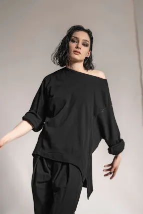 eigensinnig wien | Rosa | Ausgefallener, extravaganter Oversize Pullover in Schwarz