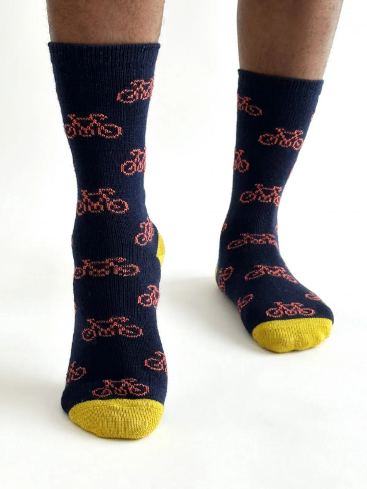 Erskine Bike Wool Socks - Navy