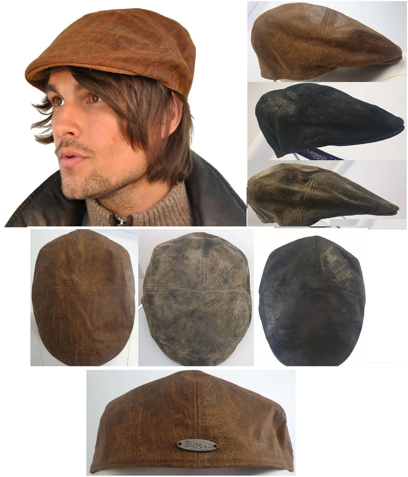 Eureka Leather Flat Cap Peaky Blinders