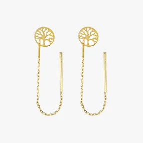 Family Tree Earrings | 14K Solid Gold