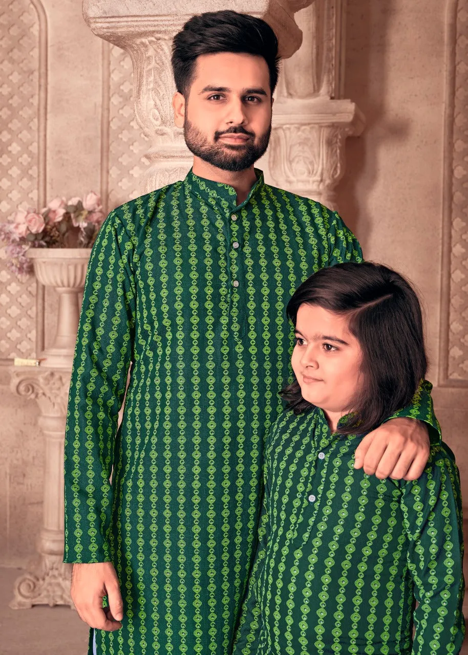 Father and Son Same Matching Kurta Outfit Set Dress