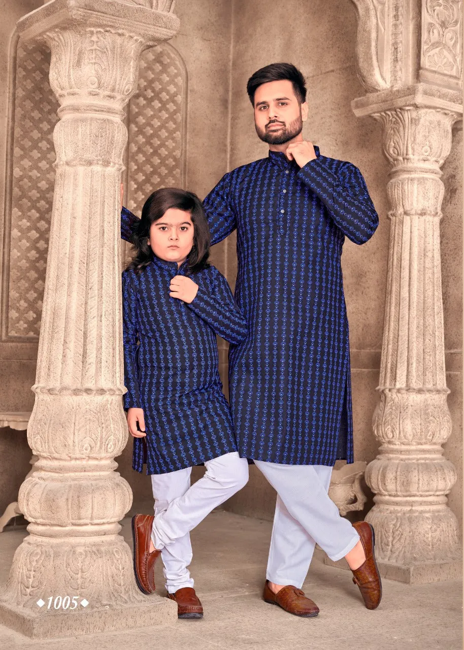 Father and Son Same Matching Kurta Outfit Set Dress