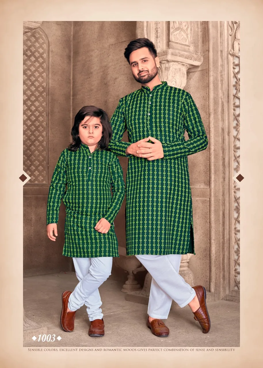 Father and Son Same Matching Kurta Outfit Set Dress